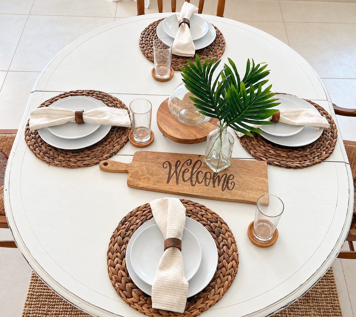 Table set for four guests