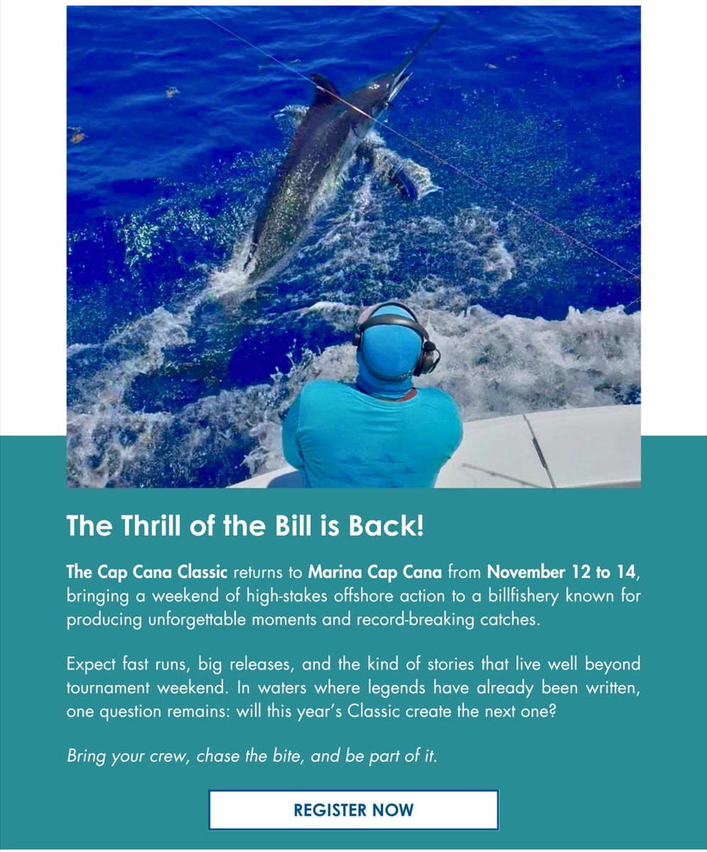 Cap Cana Classic offshore fishing tournament flyer for November 12 to 14