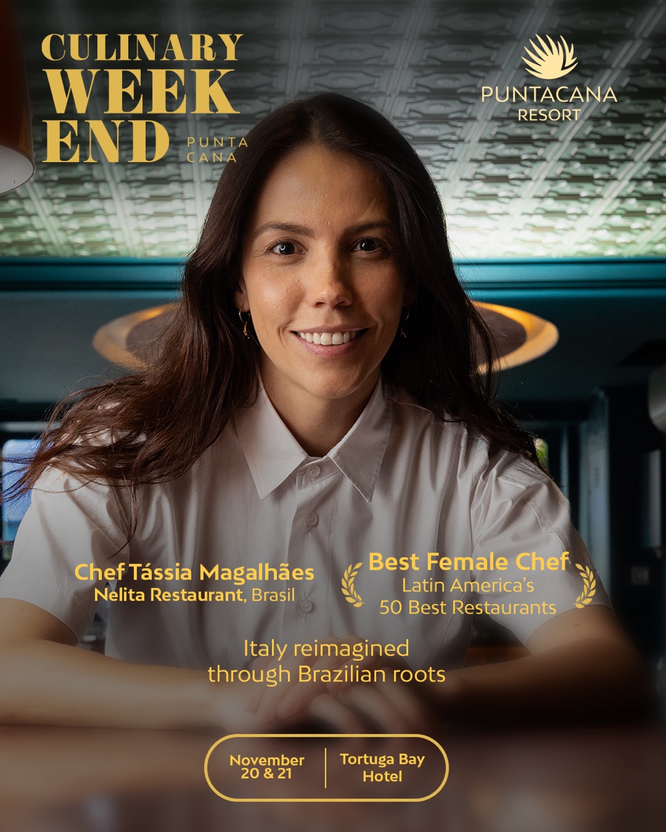 Tortuga Bay Culinary Weekend flyer featuring chef Tássia Magalhães on November 20 and 21