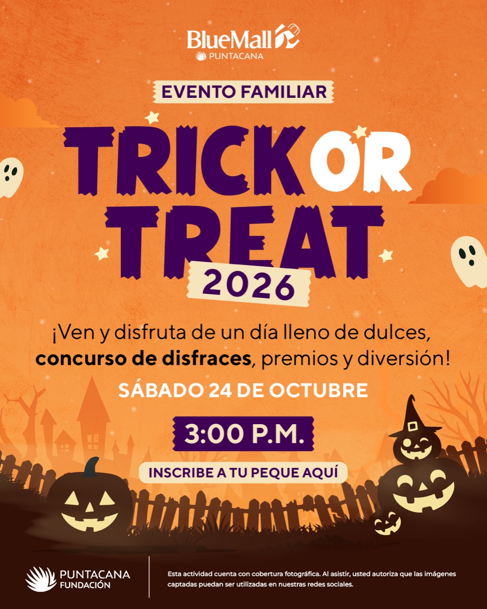 Punta Cana Fundación flyer for Trick or Treat 2026 on October 24